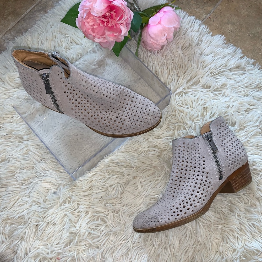 Lucky Brand Suede Perforated Bootie - 6